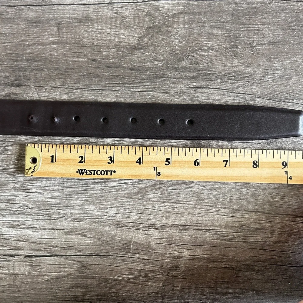 VTG W Kleinberg Leather Belt 44‎ Brown Gold Buckle USA Designer Classic Minimal